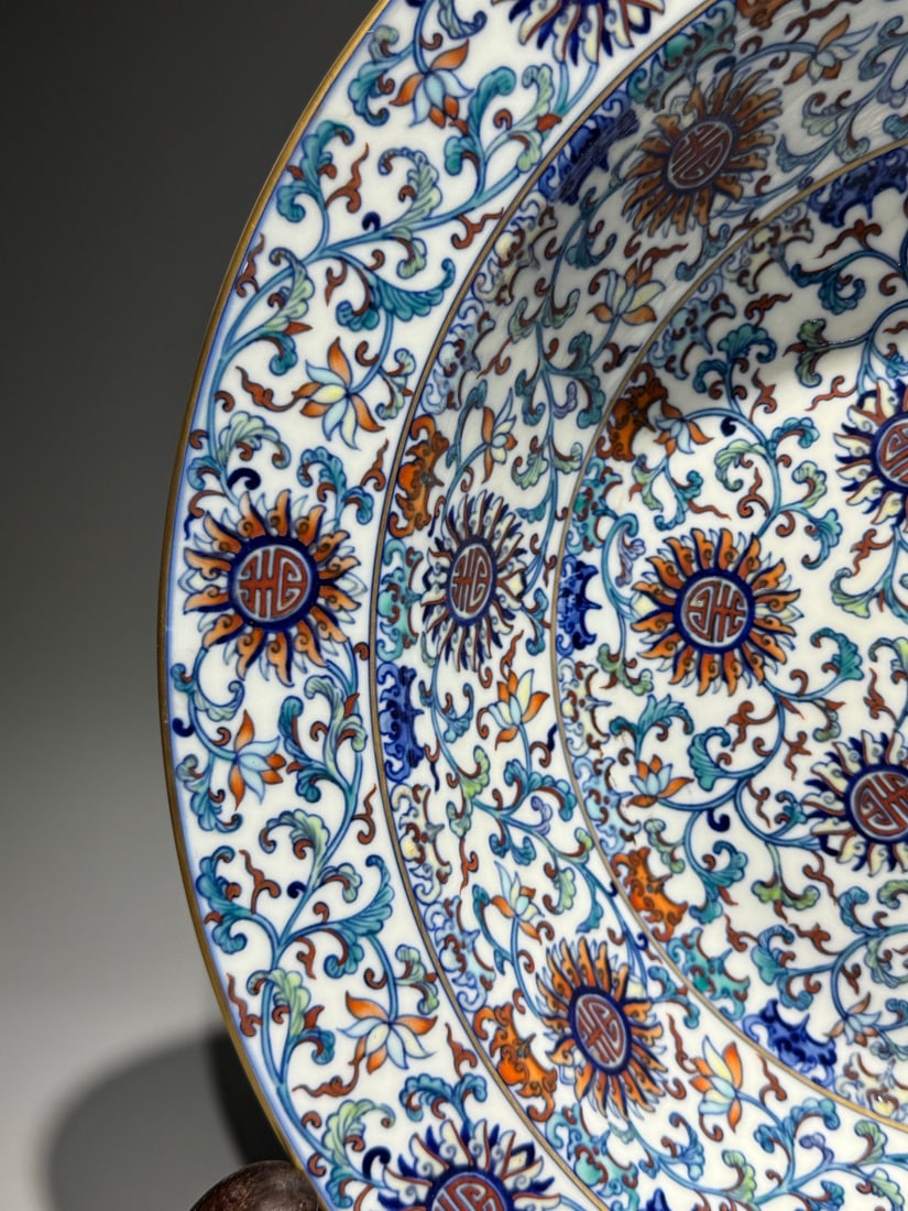 A Huge Doucai Lotus Pattern Plate - 3