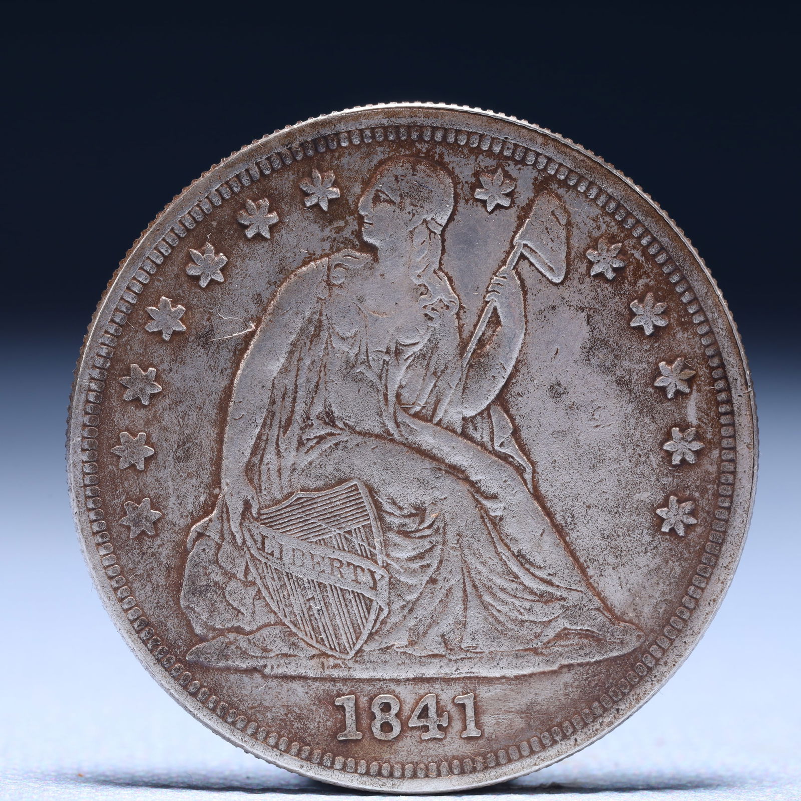 USA One Dollar 1841 Coin: American coin. IN GOD WE TRUST / LIBERTY / 1841 / UNITED STATES OF AMERICA / ONE DOL. Weight:26.9g.