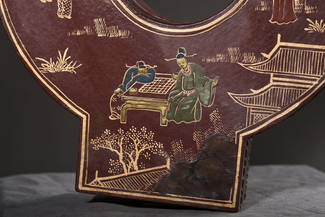 An Exquisite Carved Red Lacquer Figure Pattern Box - 6