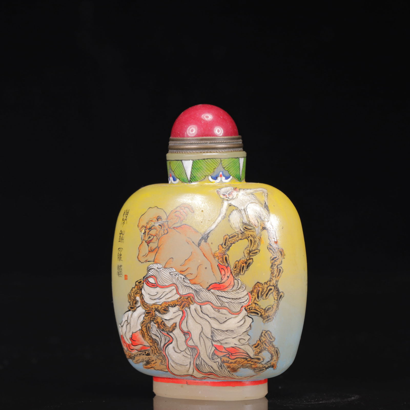An Exquisite Glass Figure Pattern Snuff Bottle - 2