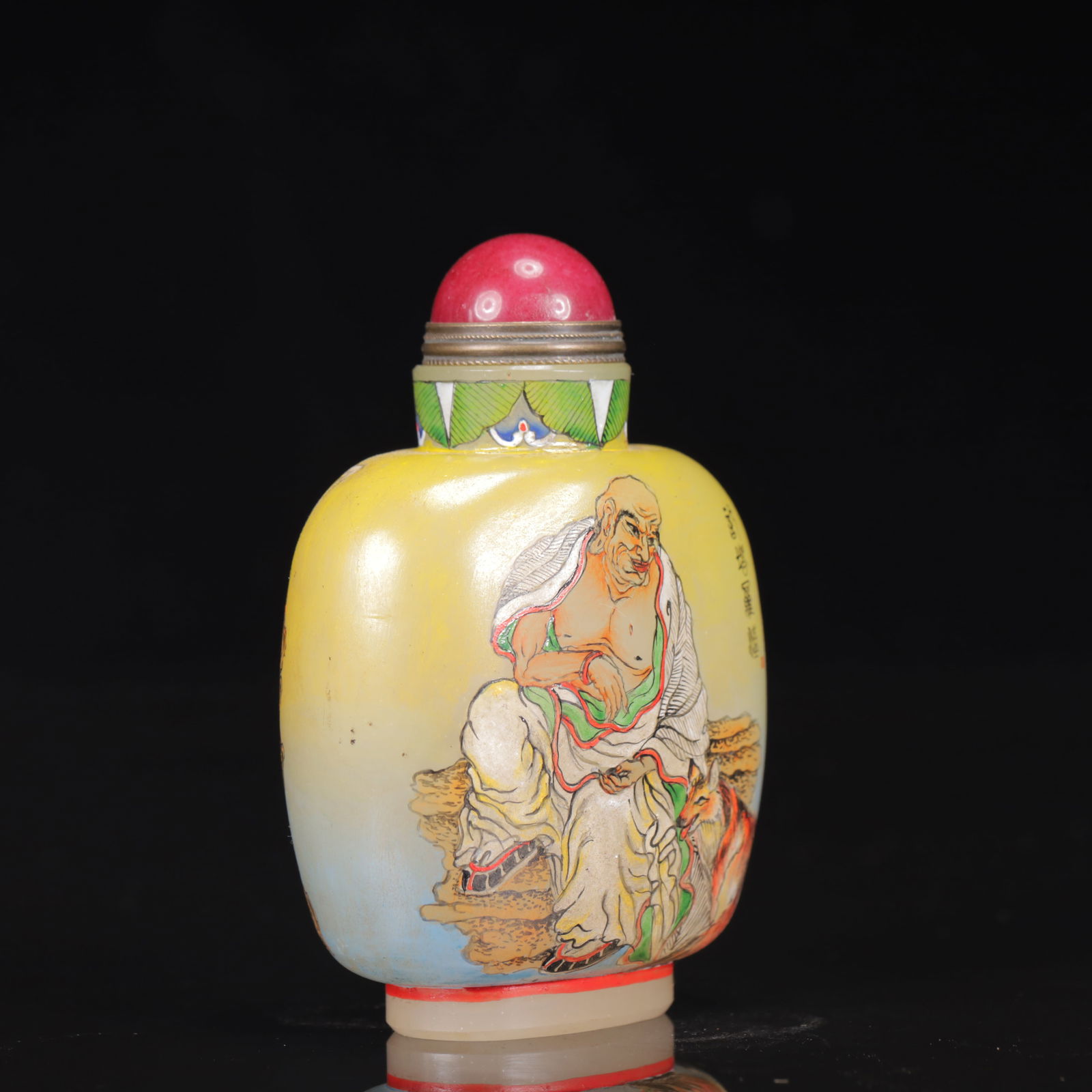 An Exquisite Glass Figure Pattern Snuff Bottle - 4