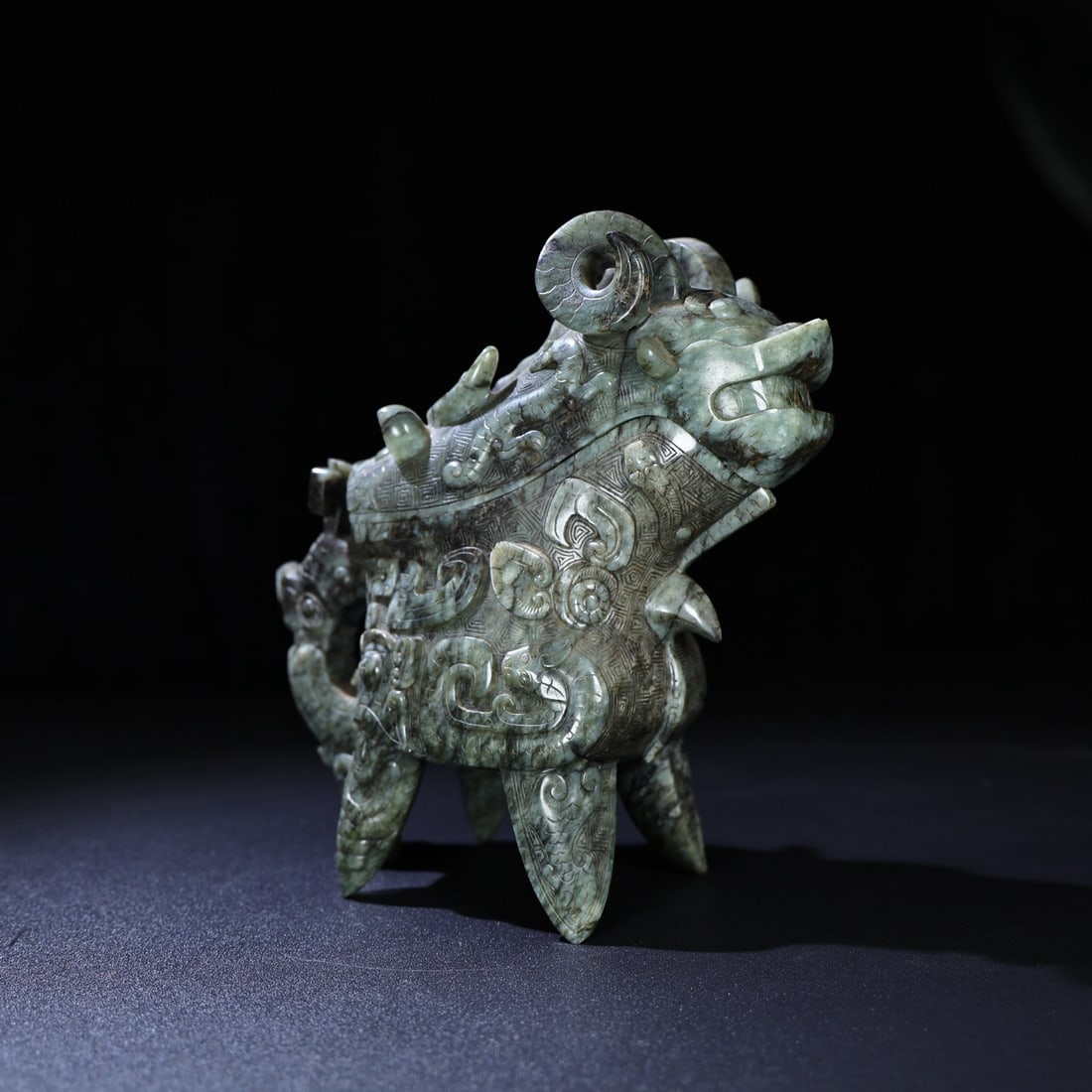 A Pair of Exquisite Jasper Beast Pattern Goblets - 8