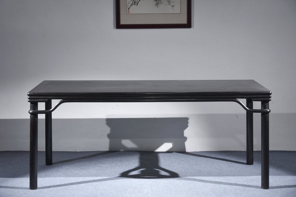 An Exquisite Zitanwood Long Table: An Exquisite Zitanwood Long Table,Qing Dynasty, China,Size:78inx35inx32.3in 
