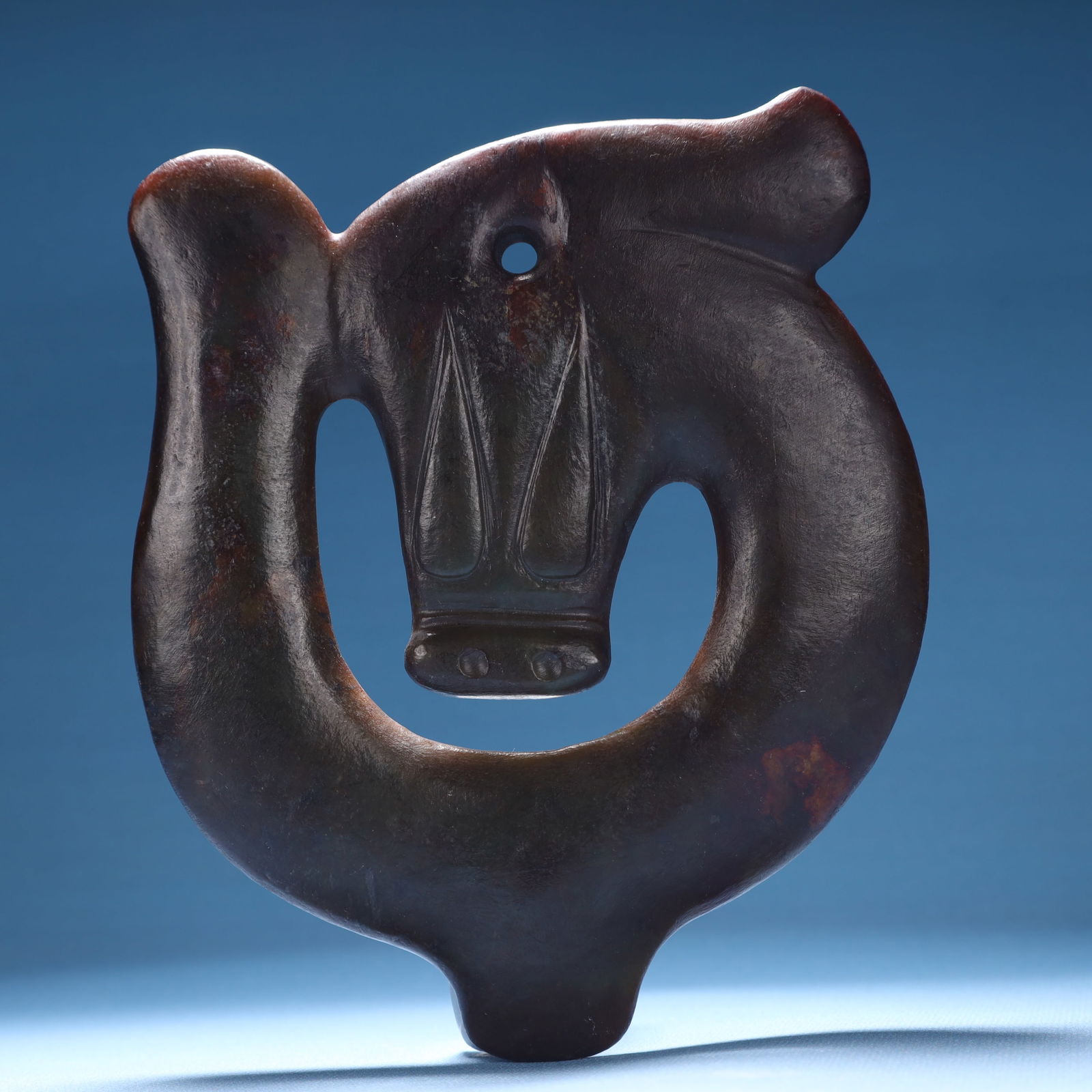 An Archaic Hongshan Culture Yellow Jade Pig and Dragon Ornament: An Archaic Hongshan Culture Yellow Jade Pig and Dragon Ornament,Ancient Time,China,Size:6.5inx5.3inx0.6in,Weight:512.3g 红山文化黄玉猪龙摆件