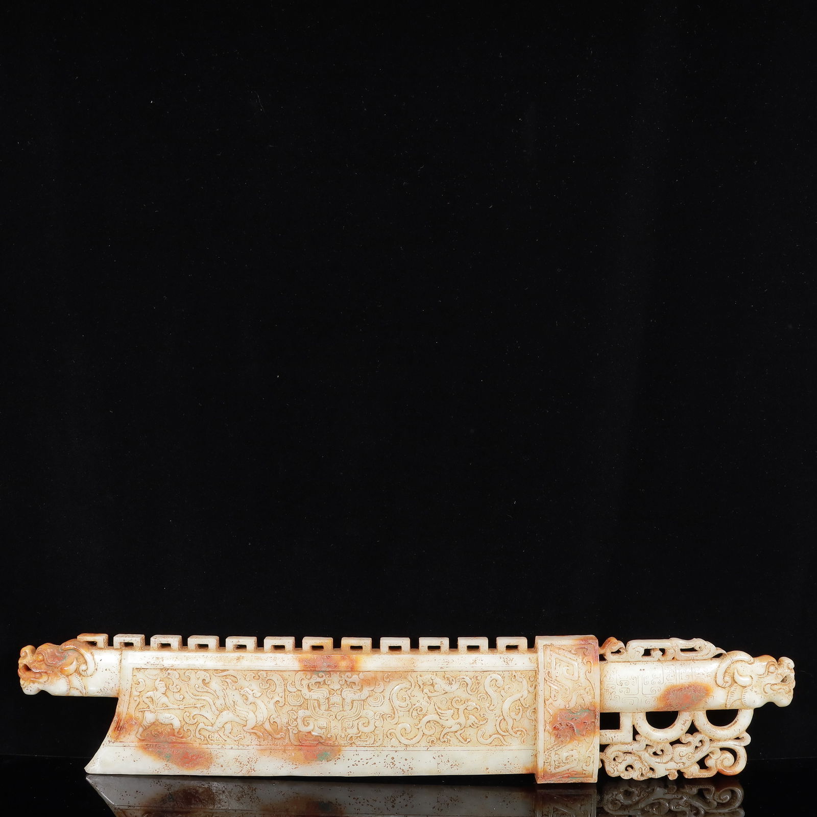 An Exquisite White Jade Chi-Dragon Pattern Sword - 2