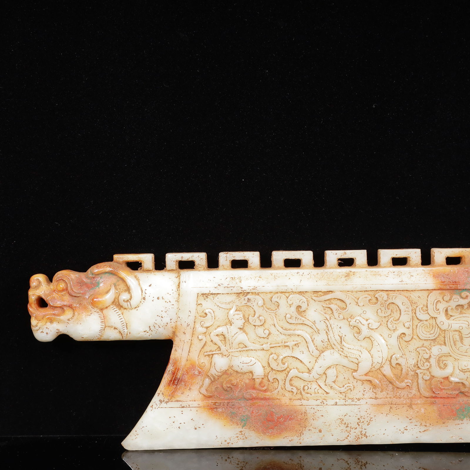 An Exquisite White Jade Chi-Dragon Pattern Sword - 3