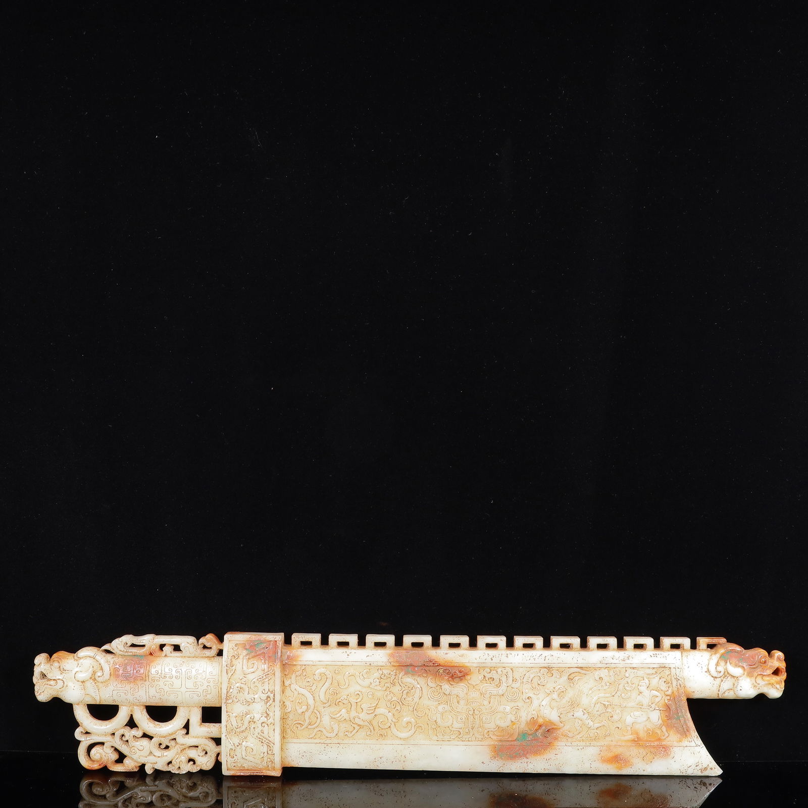 An Exquisite White Jade Chi-Dragon Pattern Sword - 6