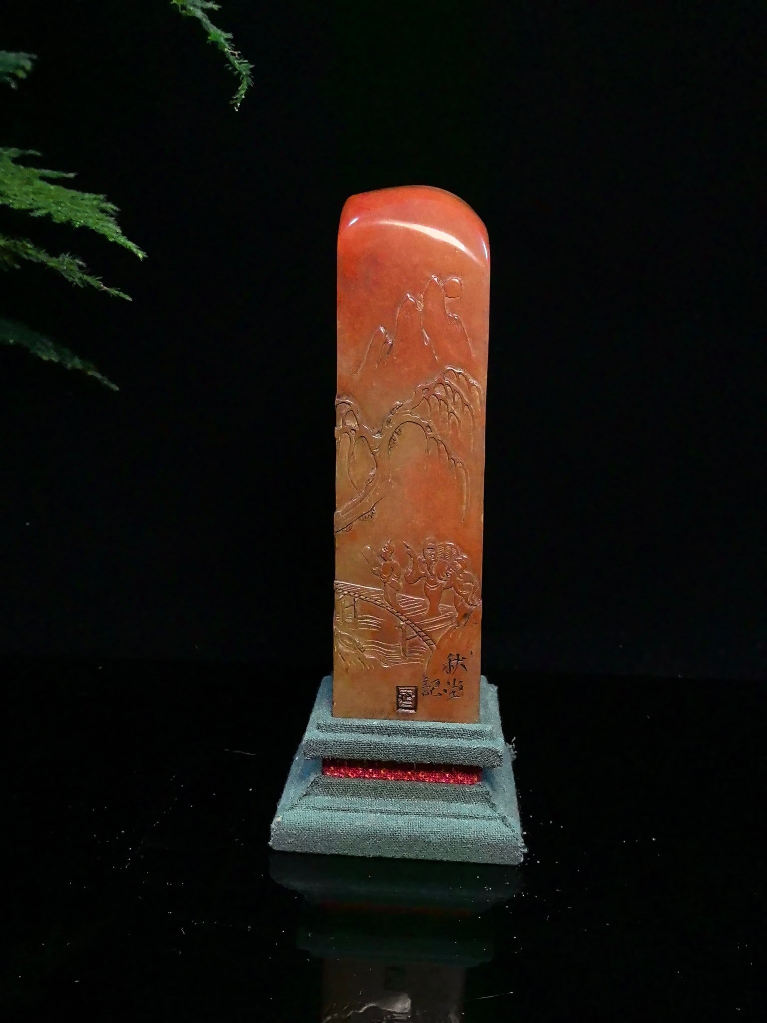 An Exquisite Shoushan Stone Landscape Pattern Seal - 2