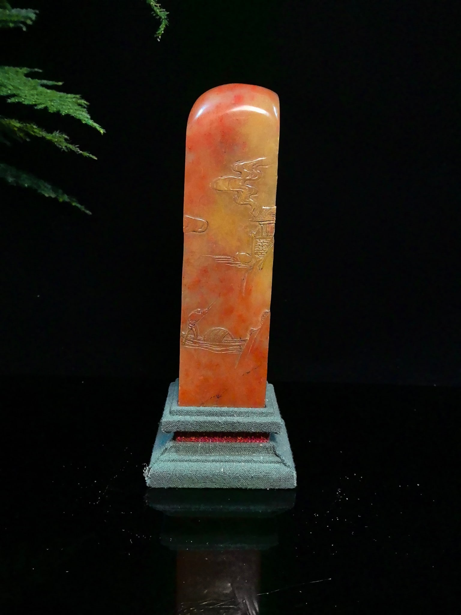 An Exquisite Shoushan Stone Landscape Pattern Seal - 4