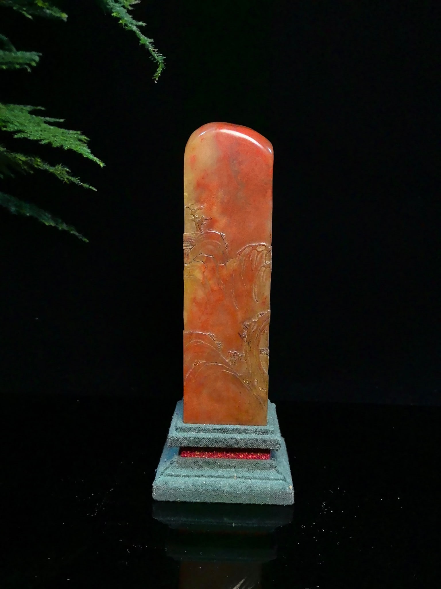 An Exquisite Shoushan Stone Landscape Pattern Seal - 5