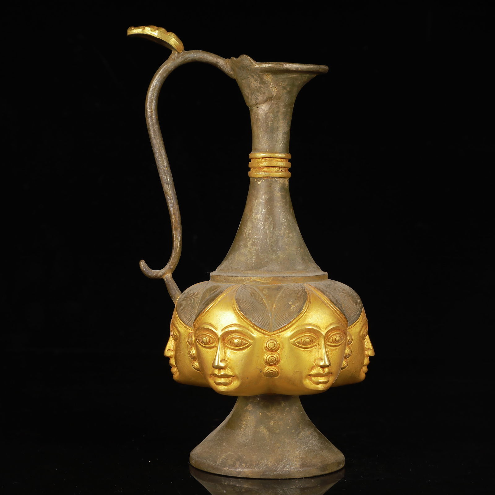 An Exquisite Gilt Silver Figure-Face Pattern Ewer - 11