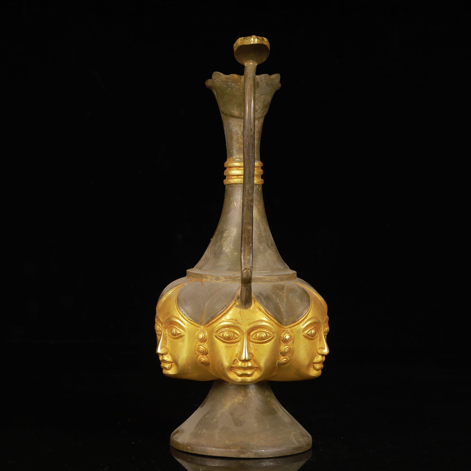 An Exquisite Gilt Silver Figure-Face Pattern Ewer - 12