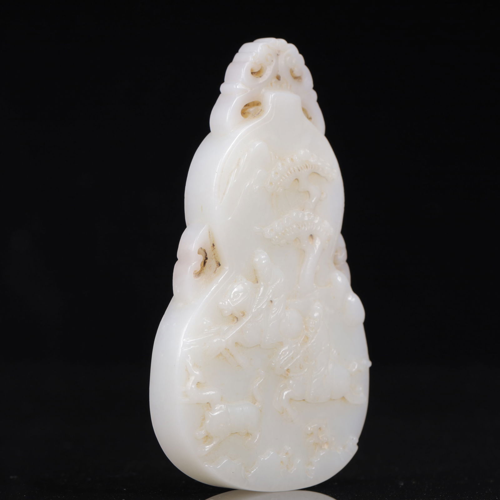 An Exquisite White Jade Figure Pattern Pendant - 5