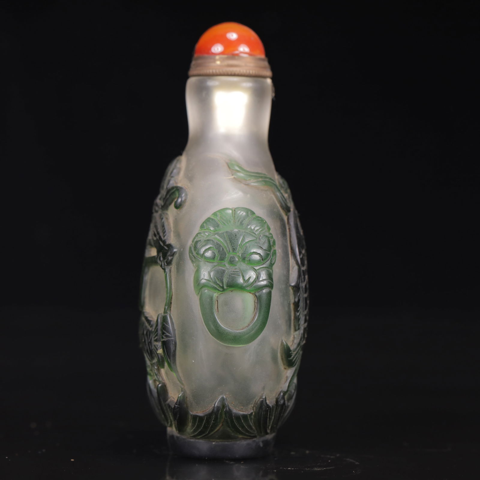 An Exquisite Glass Goldfish Pattern Snuff Bottle - 4