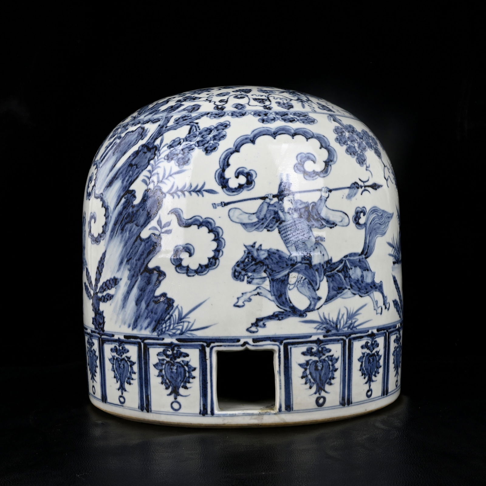 An Exquisite Blue and White Character and Story Pattern Ornament: An Exquisite Blue and White Character and Story Pattern Ornament,Ming Dynasty,China,Size:12.2inx12.2in 