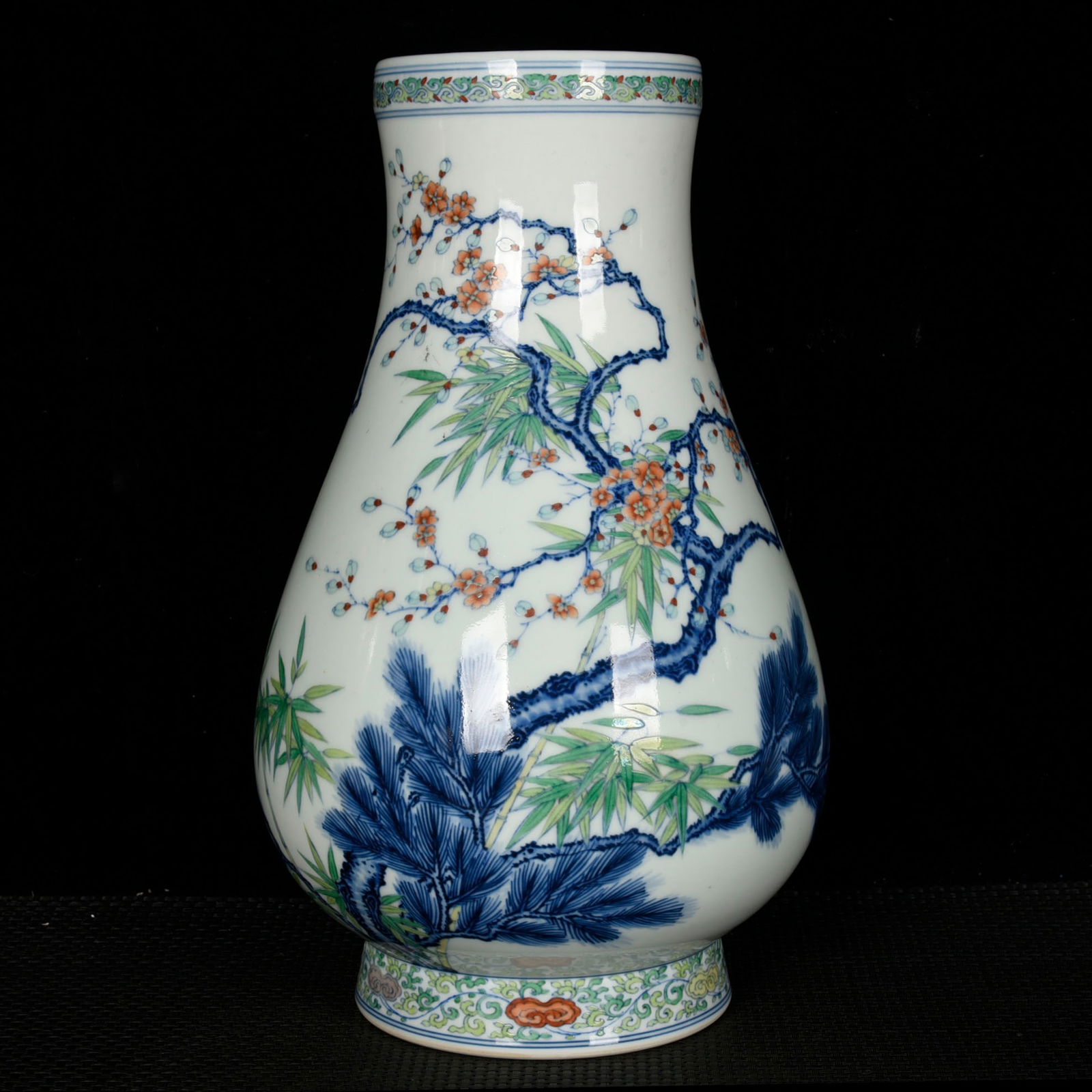 A Rare Doucai Pine,Bamboo and Plum Blossom Pattern Vase (1 of 9)
