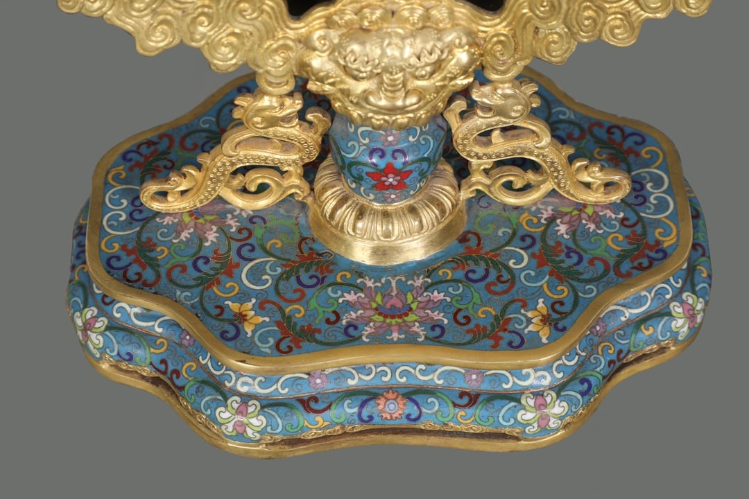 A Huge Cloisonne Enamel Landscape Pattern Screen - 8