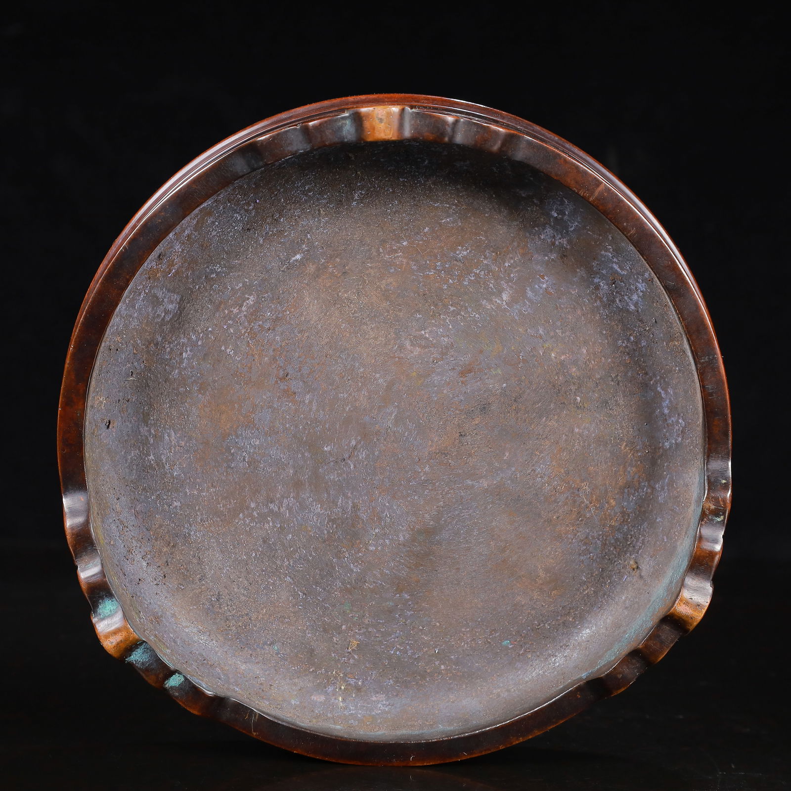 A Rare Bronze Rooster Pattern Double-Ears Censer - 17