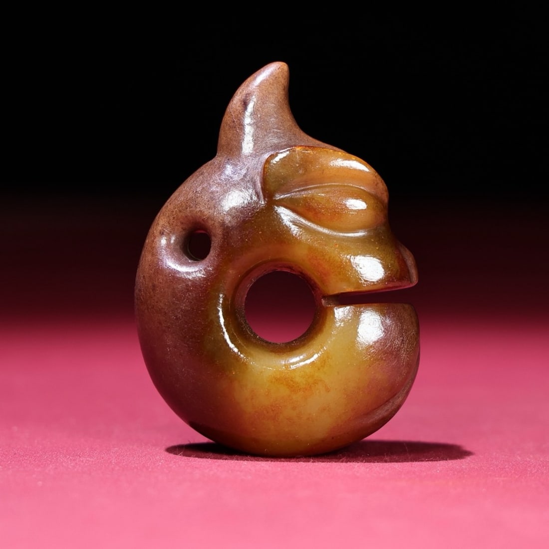 An Exquisite White Jade Beast-Face Pattern Pendant: An Exquisite White Jade Beast-Face Pattern Pendant,Qing Dynasty,China,Size:2.4inx1.7inx0.7in,Weight:69g 白玉兽面纹挂件,中国清代