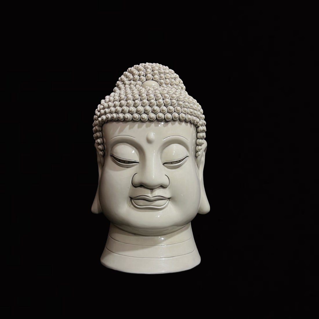 A Solemn Blance-De-Chine Sakyamuni's Head (1 of 6)