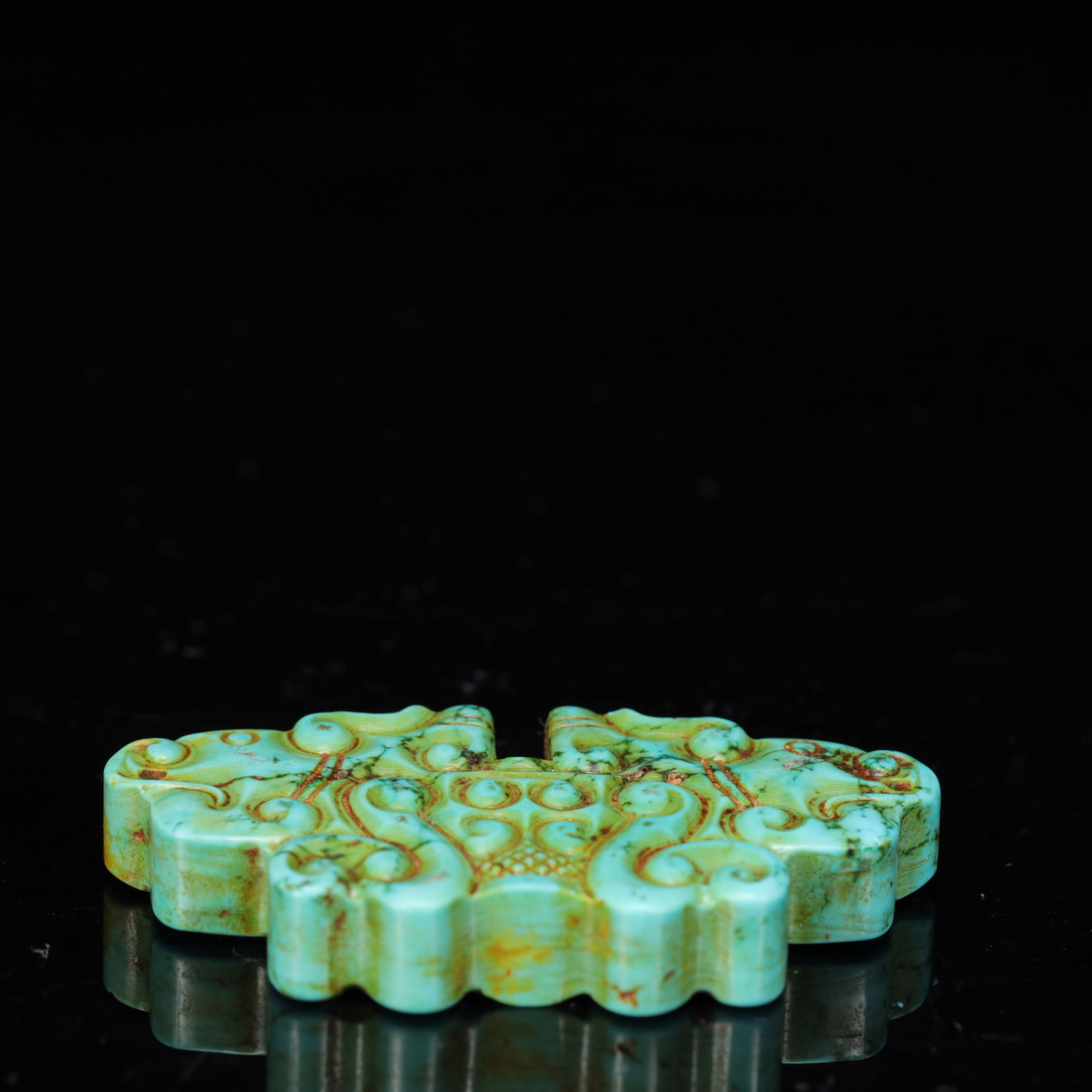 An Exquisite Turquoise Auspicious Beast Pattern Pendant - 5