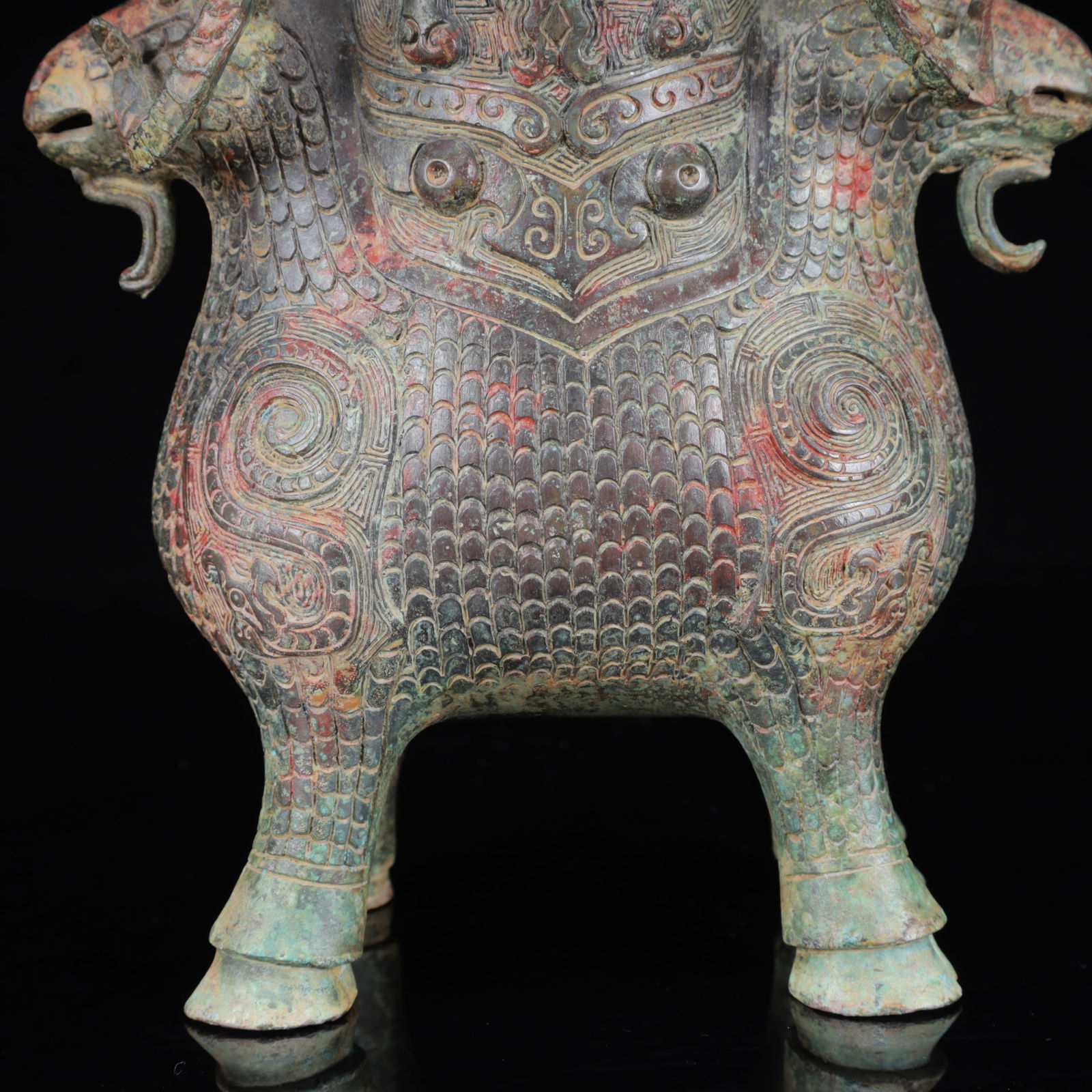 An Archaic Bronze Beast-Face Pattern Sheep Pot - 13