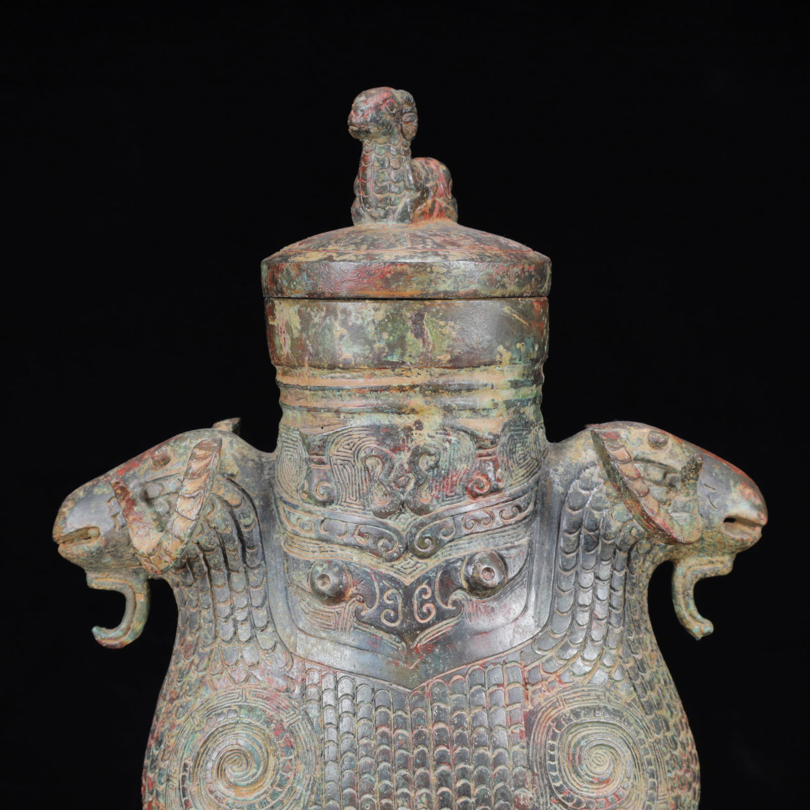 An Archaic Bronze Beast-Face Pattern Sheep Pot - 2