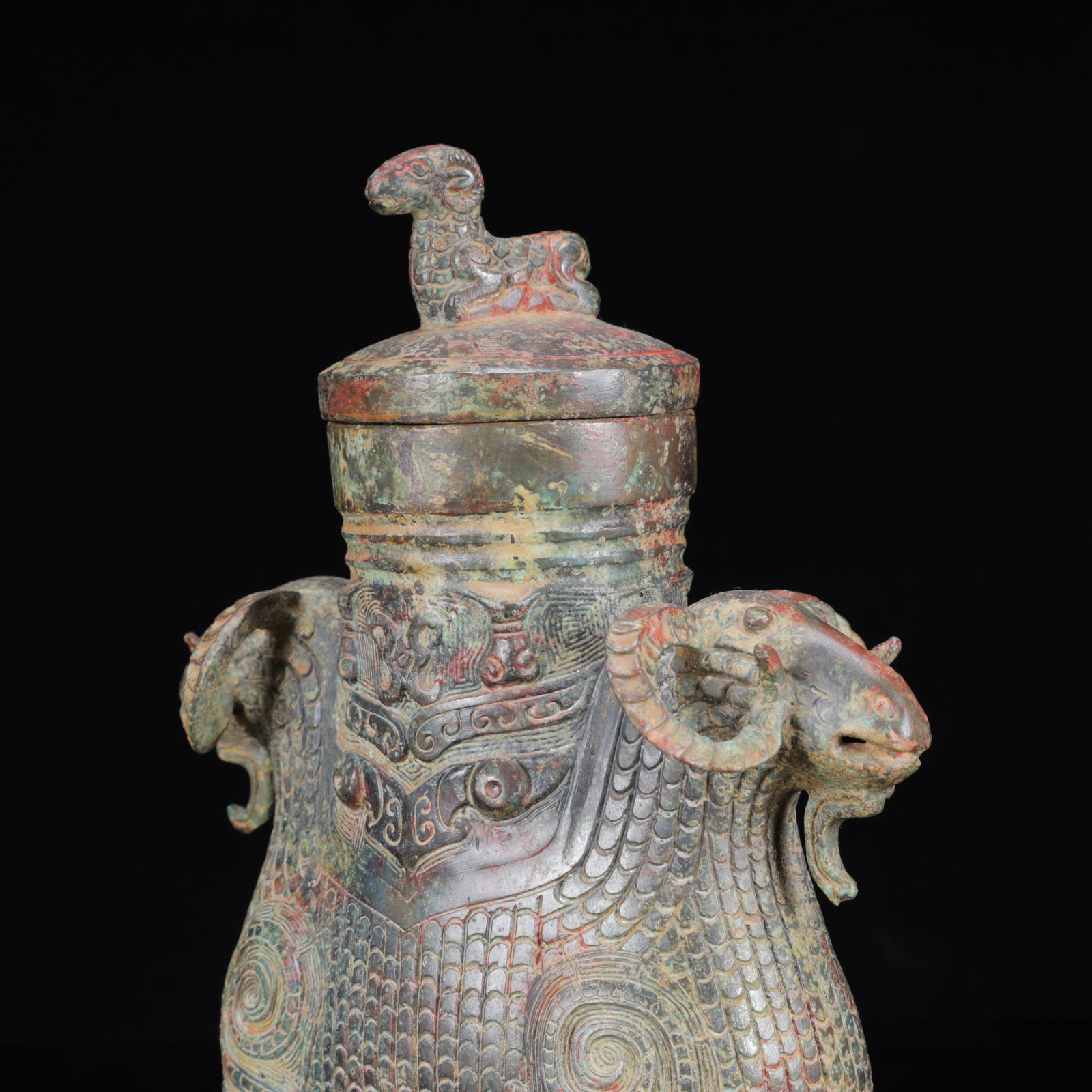 An Archaic Bronze Beast-Face Pattern Sheep Pot - 5