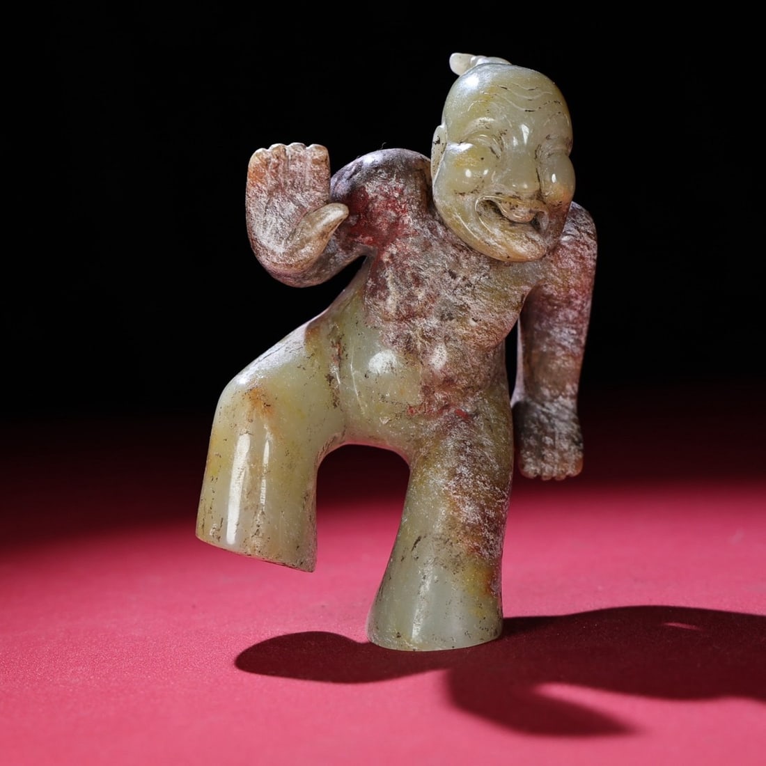 An Exquisite Archaic Jade Figure Ornament: An Exquisite Archaic Jade Figure Ornament,Ancient Time,China,Size:4.9inx3.2inx2in,Weight:542g 高古玉人物摆件,中国远古时期