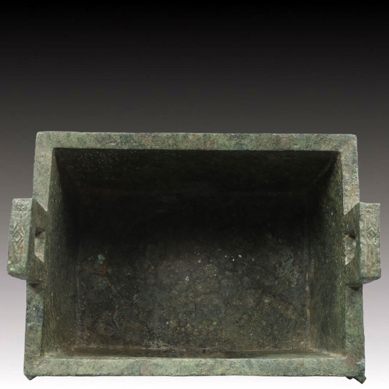 A Rare Bronze Face Pattern Double-Ears Censer - 11