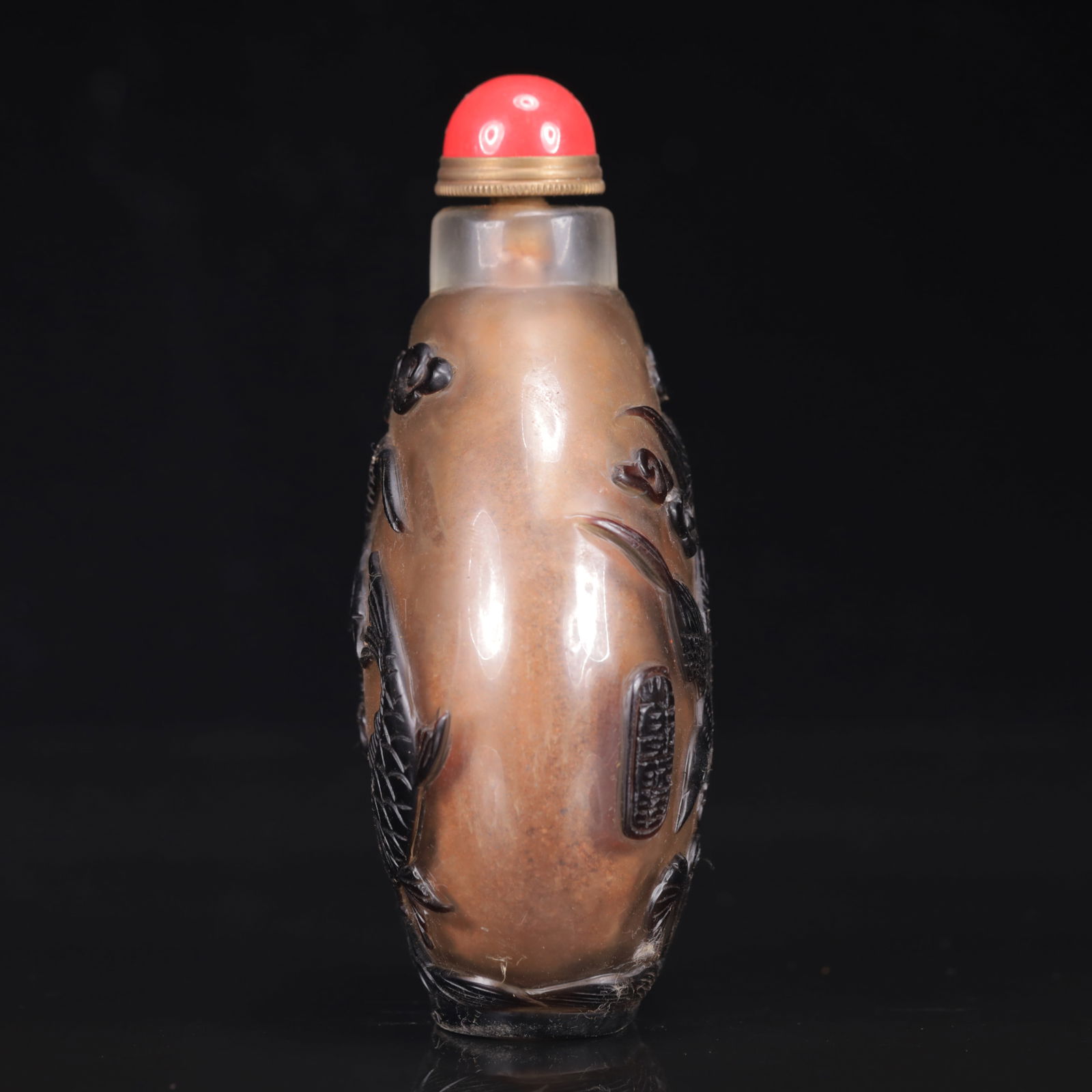 An Exquisite GlassAuspicious Phoenix Eagle Pattern Snuff Bottle - 3