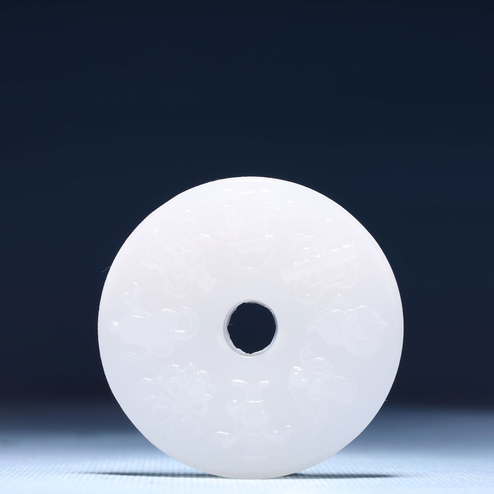 An Exquisite White Jade Eight Treasures Pattern Pendant: An Exquisite White Jade Eight Treasures Pattern Pendant,Size:2inx0.4in,Weight:42g 白玉八宝纹牌