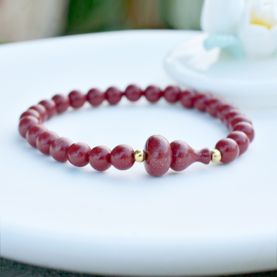 An Exquisite Cinnabar Gourd Bracelets: An Exquisite Cinnabar Gourd Bracelets,Size:0.2inx0.2in 朱砂葫芦手链