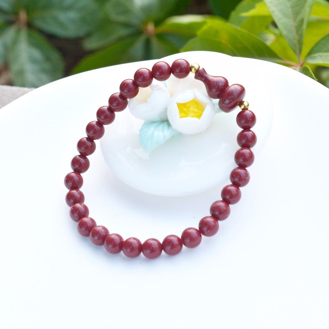An Exquisite Cinnabar Gourd Bracelets - 4