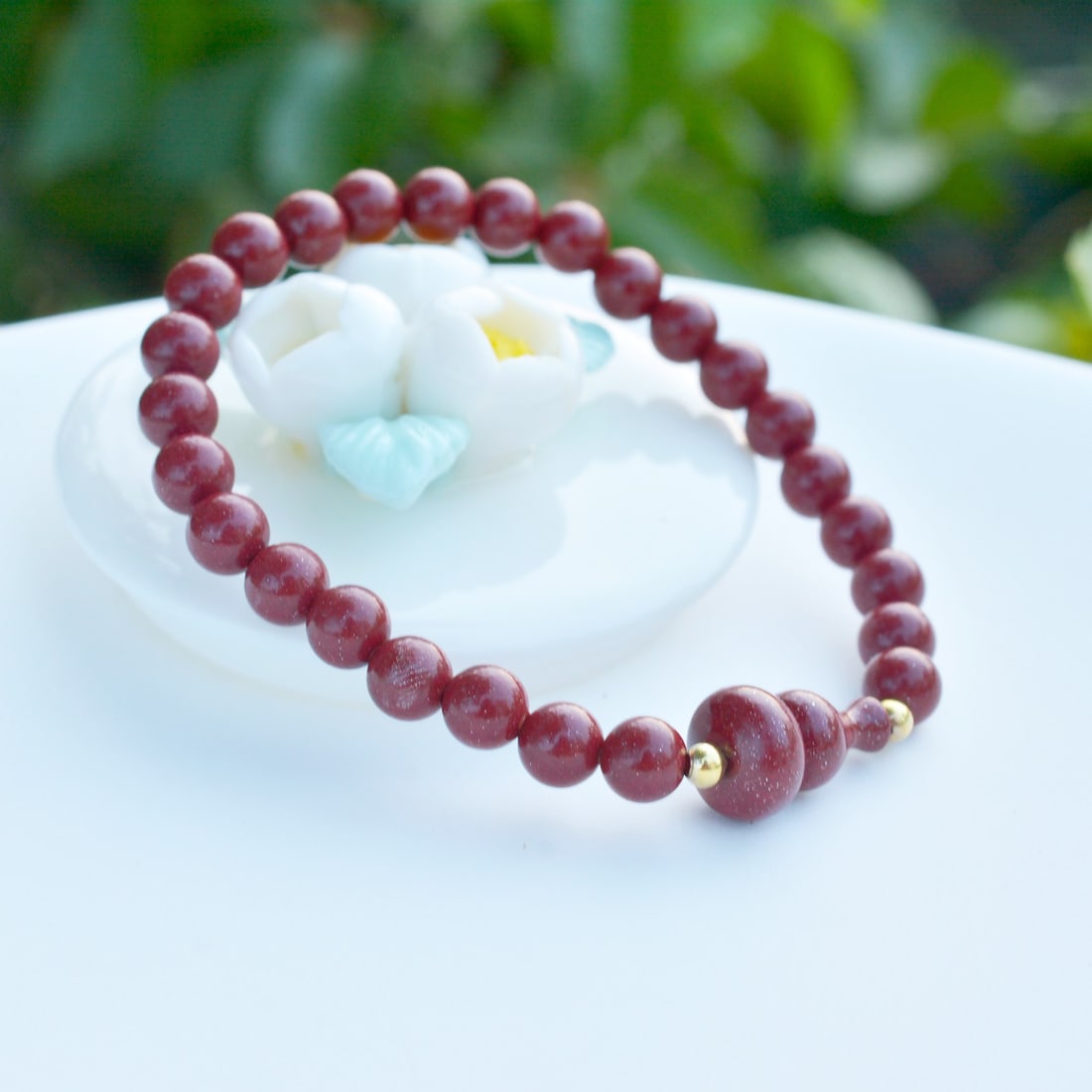 An Exquisite Cinnabar Gourd Bracelets - 5