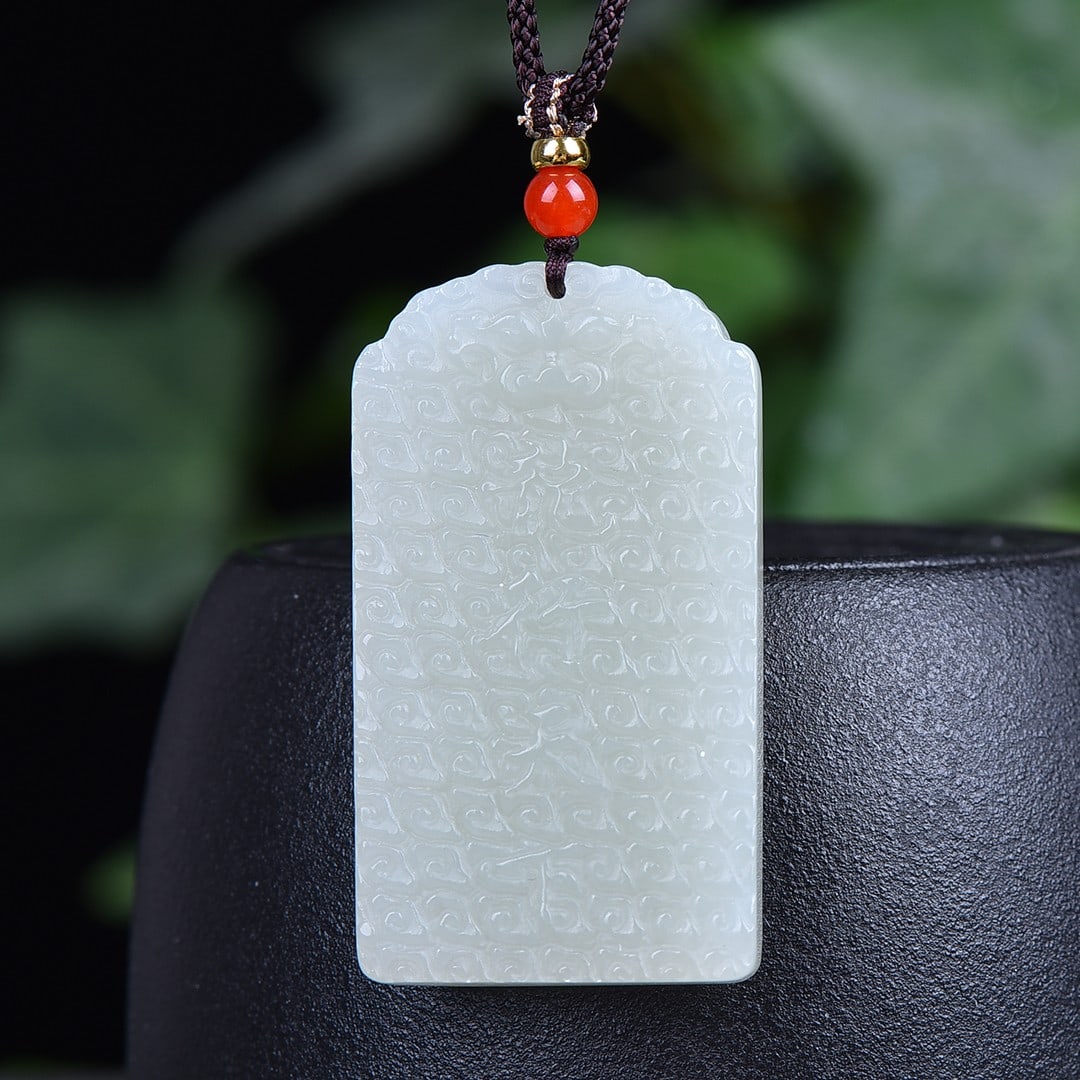 An Exquisite White Jade Dragon Pattern Pendant - 5