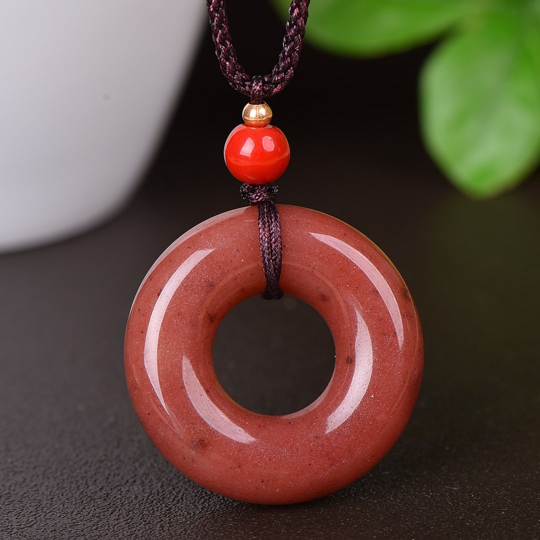 An Exquisite Red Jade Pendant: An Exquisite Red Jade Pendant,Size:1.2inx1.2in 红玉挂件