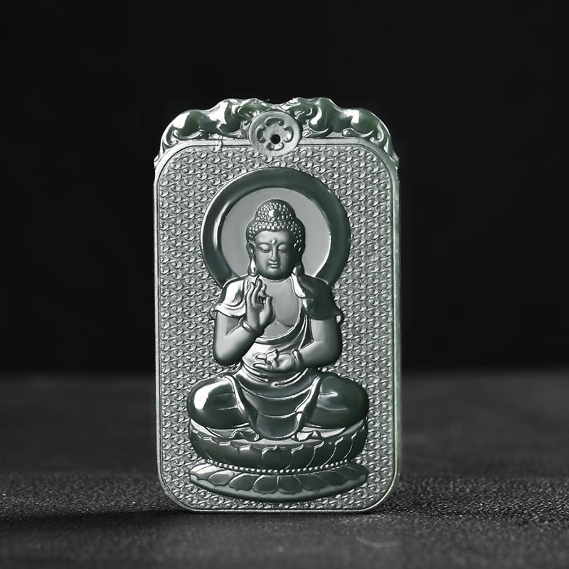 An Exquisite Cyan jade Statue of Amitayus Pendant: An Exquisite Cyan jade Statue of Amitayus Pendant,Size:2.7inx1.6inx0.3in 青玉无量寿佛像挂件