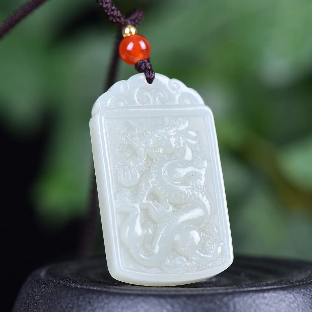 An Exquisite White Jade Dragon Pattern Pendant - 4