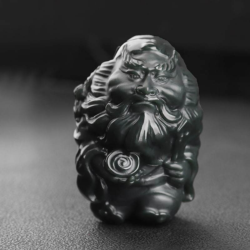 An Exquisite Cyan jade Figure Ornament: An Exquisite Cyan jade Figure Ornament,Size:2.6inx1.8inx1.7in 青玉人物摆件