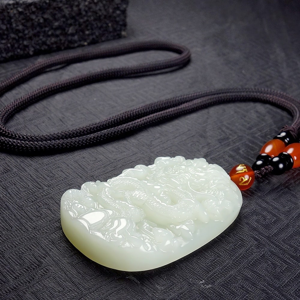 An Exquisite White Jade Dragon Pattern Pendant - 6
