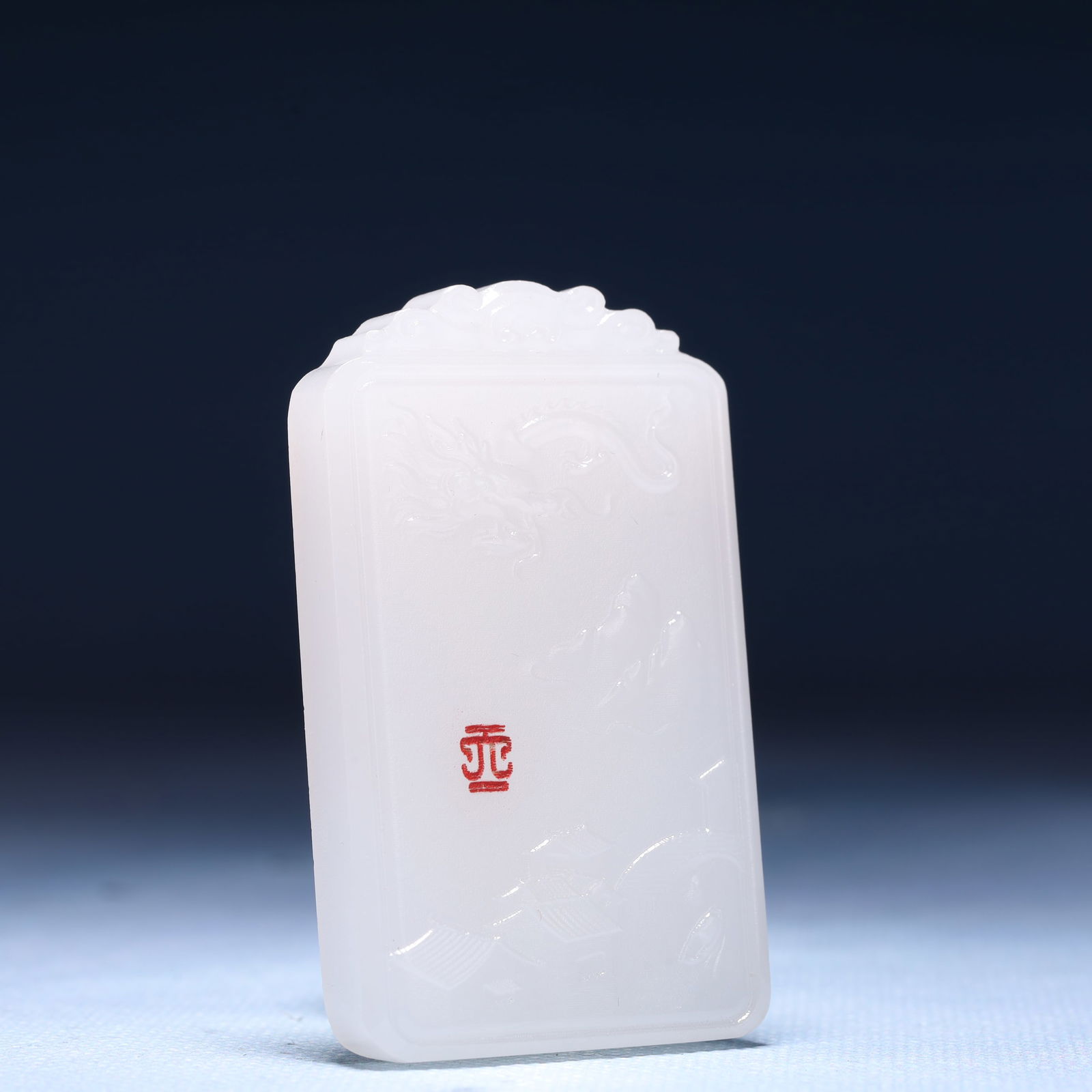 An Exquisite White Jade Landscape Pattern Pendant - 3
