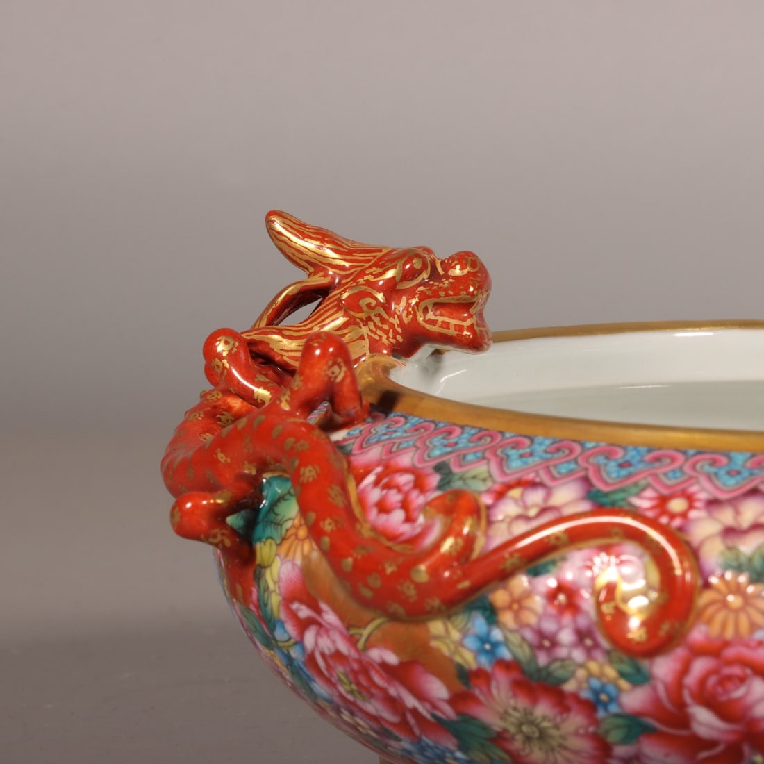 A Exquisite Enamel Dragon Pattern Brush Washer - 2