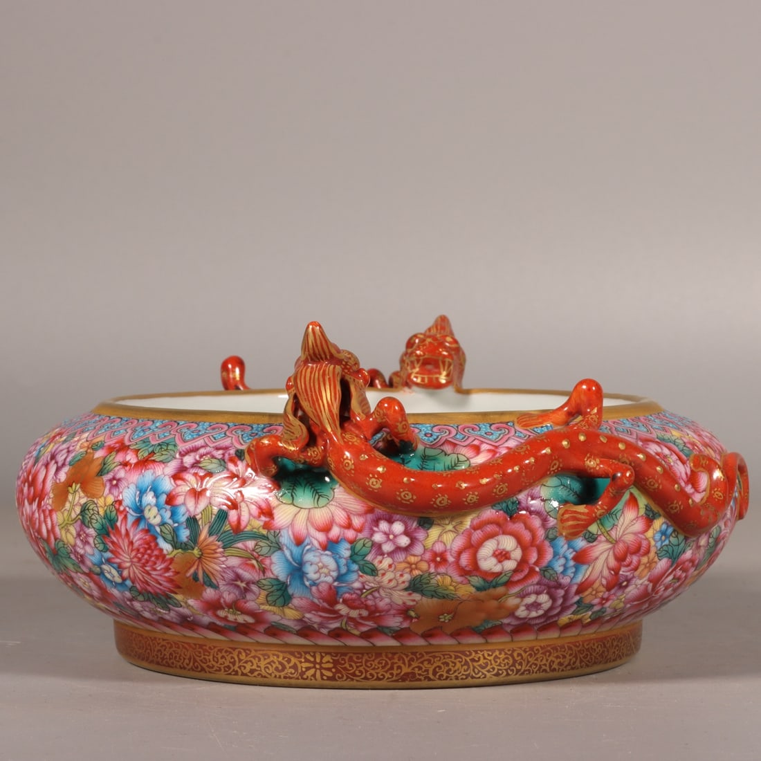 A Exquisite Enamel Dragon Pattern Brush Washer - 4