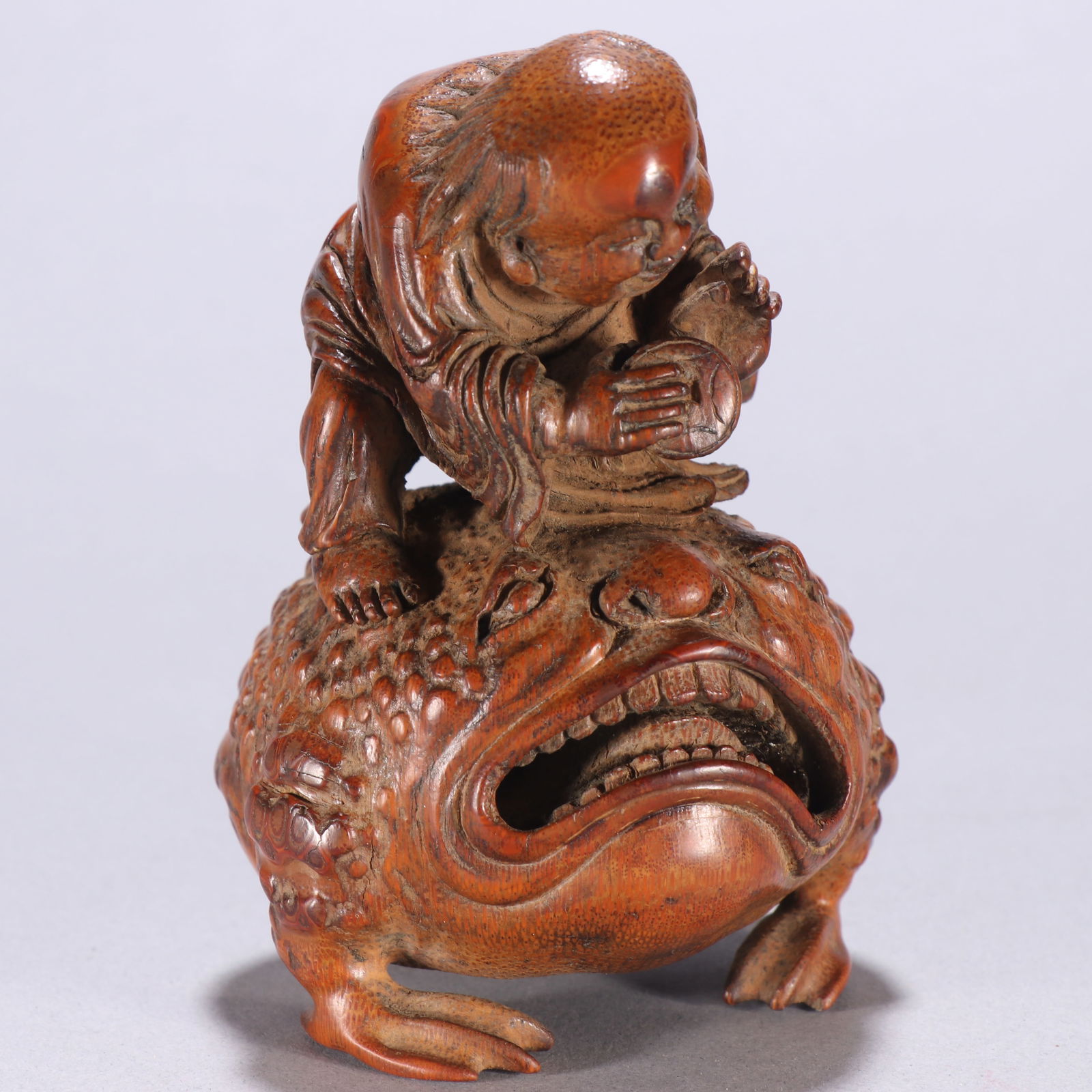 A Exquisite Bamboo Golden Toad Ornament - 8
