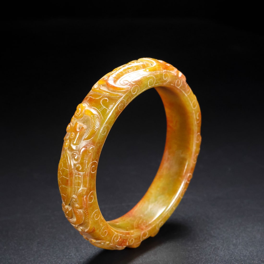 A Exquisite Hotan Jade Phoenix Pattern Bracelets - 6