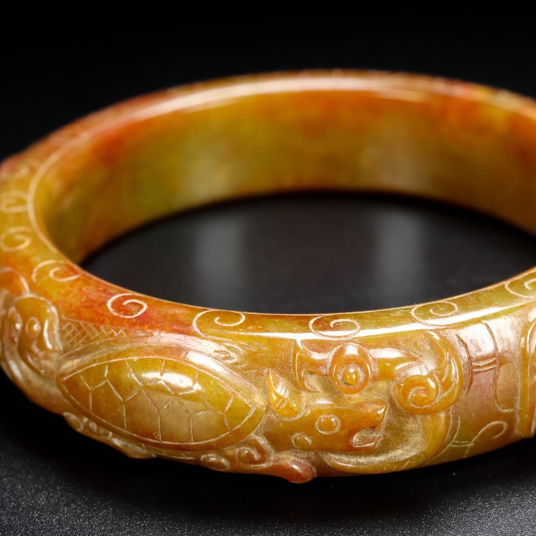 A Exquisite Hotan Jade Phoenix Pattern Bracelets - 8