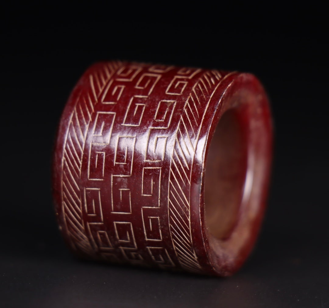 A Exquisite Hotan Jade Thumb Ring - 7