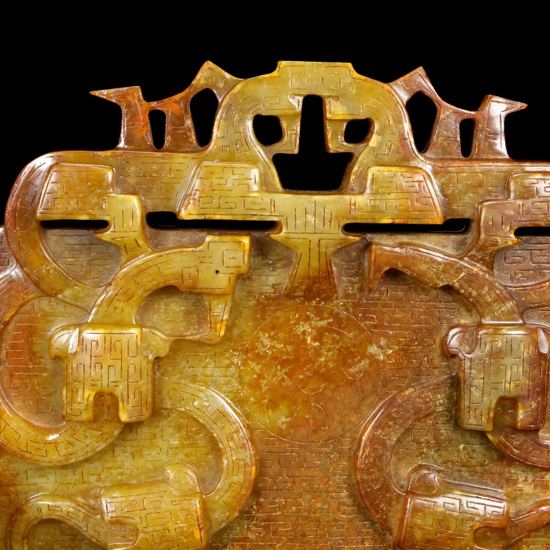 A Exquisite Hotan Jade Dragon Pattern Table Screen - 2