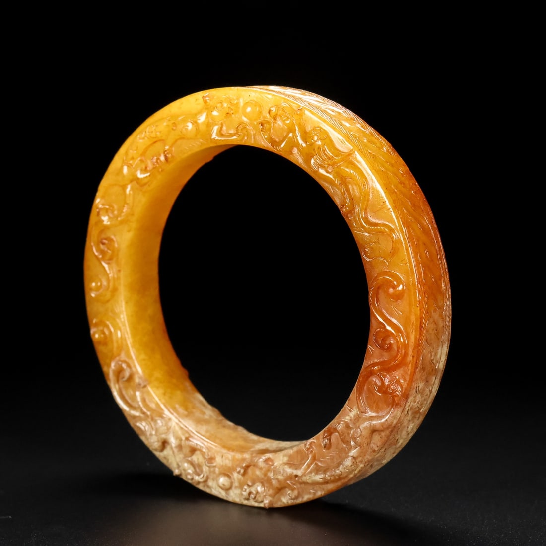 A Exquisite Hotan Jade Dragon Pattern Bracelets - 2